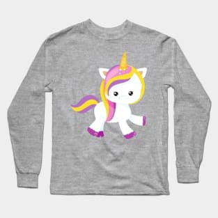 Cute Unicorn, Magic Unicorn, Kawaii Unicorn Long Sleeve T-Shirt